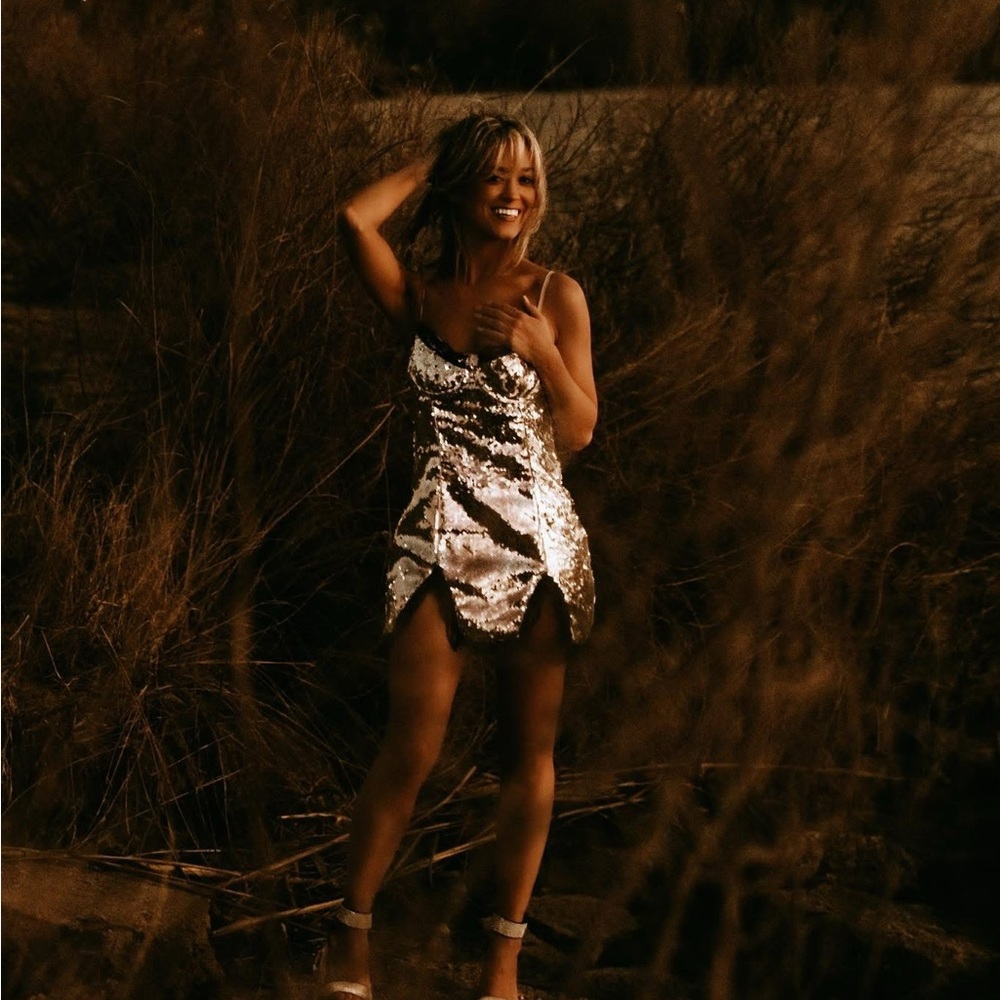 PrettyLittleThing Gold Sequin Mini Dress